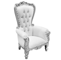White and Silver Kids Throne Char